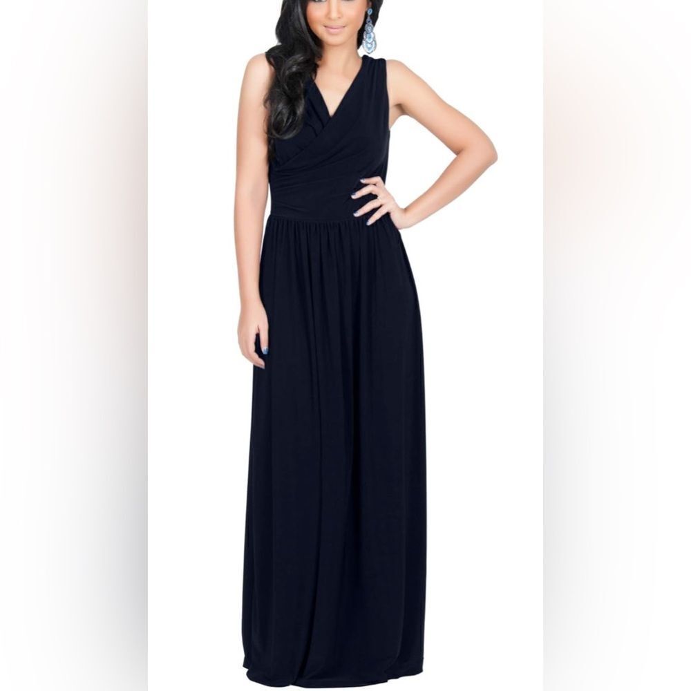KOH KOH WOMENS NAVY SLEEVELESS MAXI DRESS Size 2X